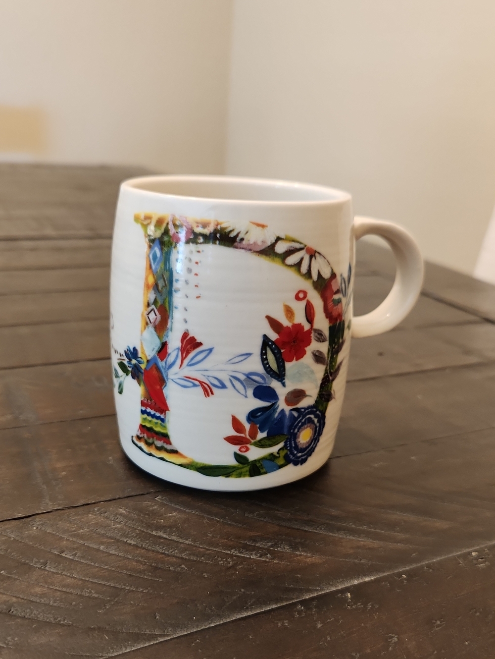 Anthropologie Petal Palette Monogram "D" initial Mug by Starla Michelle Halfmann